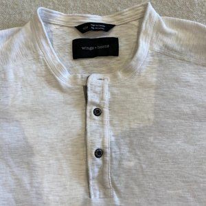 White Wings + Horns Long Sleeve Henley - LIKE NEW